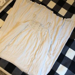 White linen & lace maxi dress